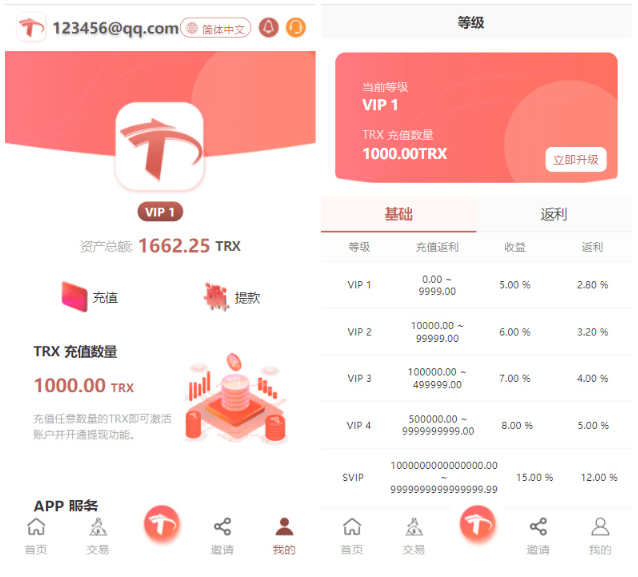 uniapp版多语言TRX系统源码/TRX理财系统/虚拟币挖矿